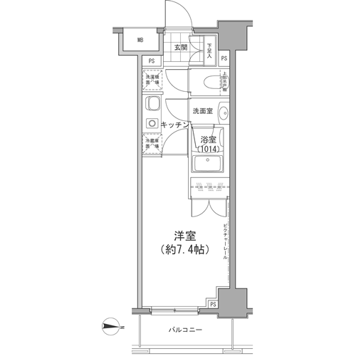 カッシア両国 203 間取り図