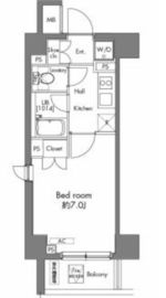 プラウドフラット早稲田 208 間取り図