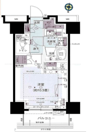 パークリュクス西新宿 8階 間取り図