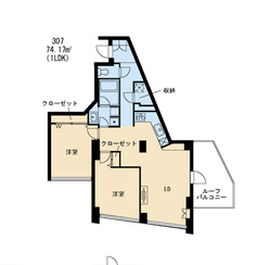 パークフラッツ祐天寺 307 間取り図