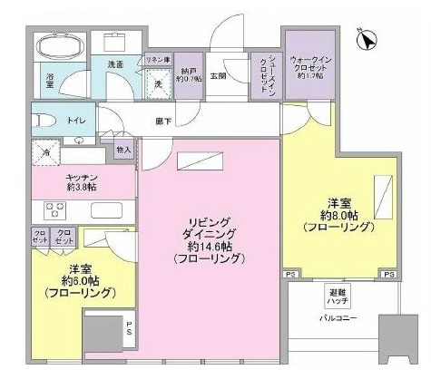 シティタワー麻布十番 19階 間取り図