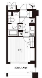 シティインデックス三田伊皿子坂 7階 間取り図