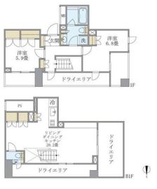 ブリリアイスト代々木上原 107 間取り図