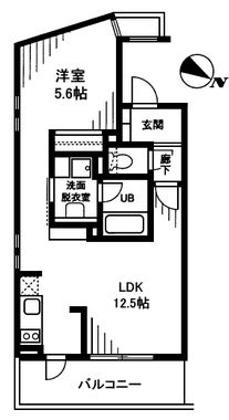 コスモリード目黒学芸大学イースト 1F1 間取り図