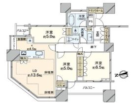 パークシティ大崎 ザ タワー 38階 間取り図