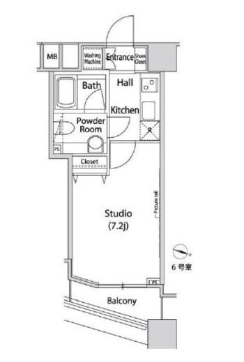 ファーストリアルタワー新宿 1506 間取り図