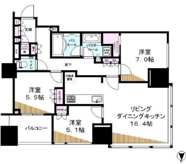 シティタワーズ豊洲ザ・ツイン サウスタワー 28階 間取り図