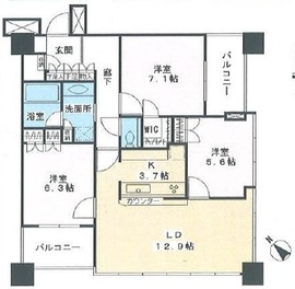 アウルタワー 45階 間取り図