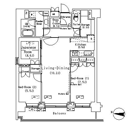 パークアクシス辰巳ステージ 1104 間取り図