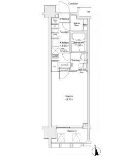 プライマル新宿若松町 308 間取り図
