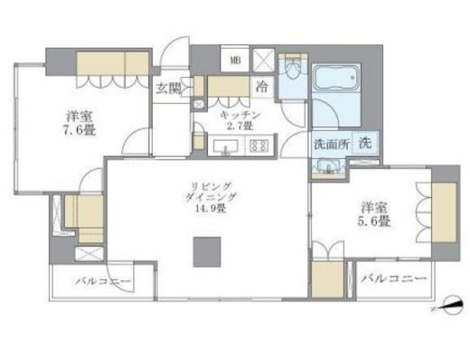 アパートメンツ南麻布2 802 間取り図