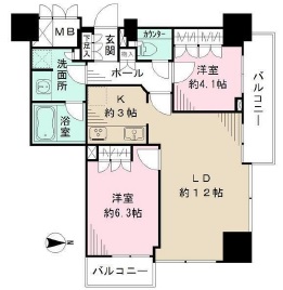 品川タワーフェイス 13階 間取り図