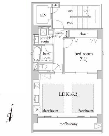 アーベイン赤坂 7F1 間取り図