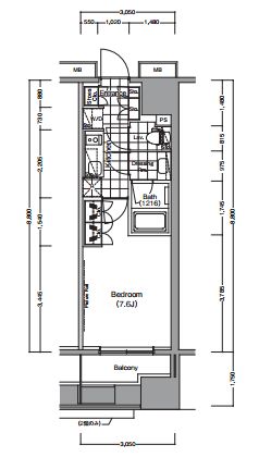 ザ・パークハビオ蔵前 603 間取り図