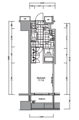 ザ・パークハビオ蔵前 204 間取り図