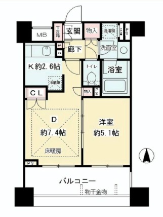 プライア渋谷 7階 間取り図