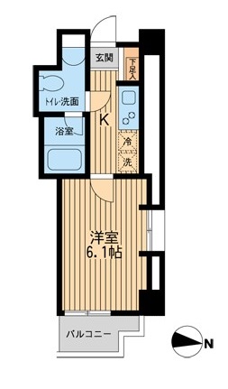 アムス四谷三丁目 1201 間取り図