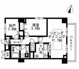 パークフラッツ学芸大学 508 間取り図