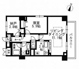 パークフラッツ学芸大学 308 間取り図