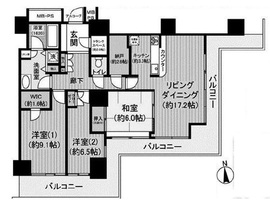 Wコンフォートタワーズ WEST 9階 間取り図