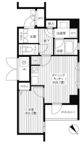 コスモリード新宿余丁町 210 間取り図