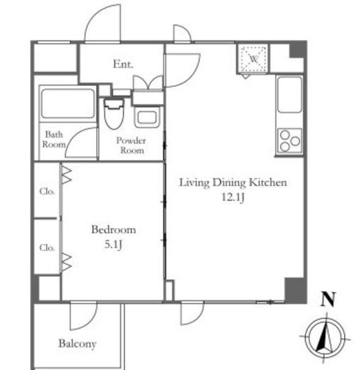 JMFレジデンス世田谷三宿 409 間取り図