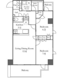 プライムアーバン新宿夏目坂タワーレジデンス 1604 間取り図