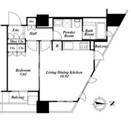 プライムアーバン新宿夏目坂タワーレジデンス 2403 間取り図