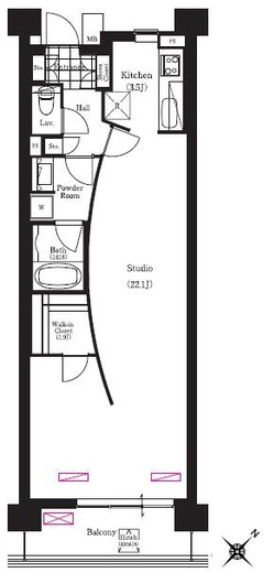 メトロ新高円寺マンション i518 間取り図
