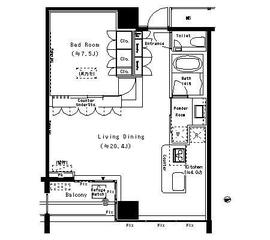 六本木エムケイアートレジデンス 602 間取り図