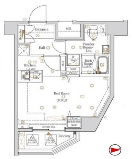 ログ都庁前 3階 間取り図