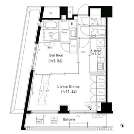 六本木エムケイアートレジデンス 5 間取り図