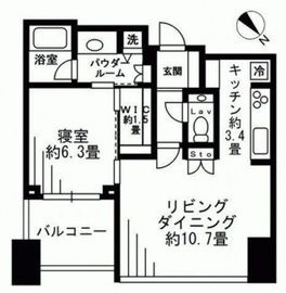 シティタワー麻布十番 11階 間取り図