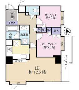 ウィン麻布十番ハラビル 6階 間取り図