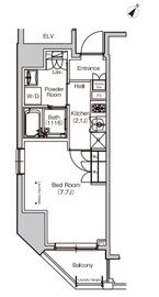 プラウドフラット東神田 201 間取り図