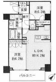 ザ・パークハウスアーバンス東五反田 6階 間取り図