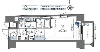 ZOOM四谷左門町 12階 間取り図