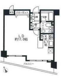 ヒューリック目黒三田 503 間取り図