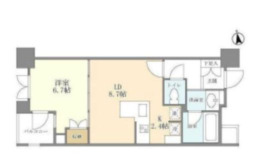 シティハウス東京新橋 8階 間取り図