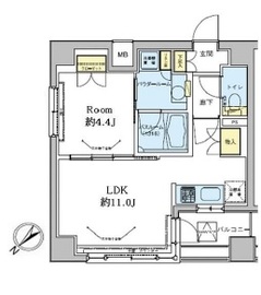 ドゥーエ五反田 1101 間取り図