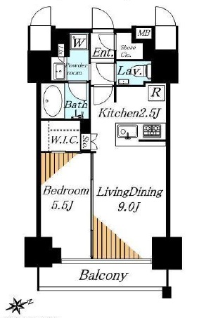 ダイレクトタワー池袋要町 7階 間取り図