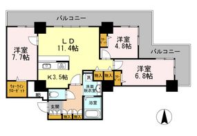 品川シーサイドビュータワー1 1801 間取り図