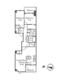 パークハウス四谷 5階 間取り図