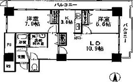 品川シーサイドビュータワー2 1809 間取り図