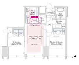 ラ・トゥール新宿グランド 2203 間取り図