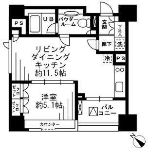 レジディア勝どき 1203 間取り図