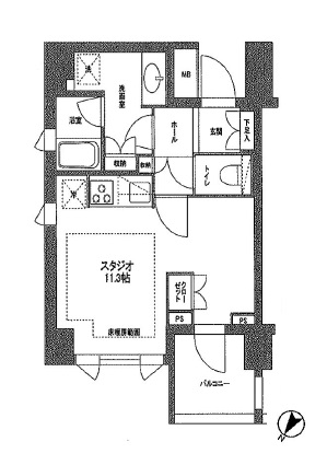 リヴェール赤坂 202 間取り図