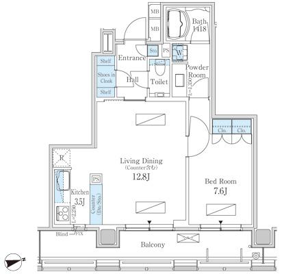 ザ・グランアルト錦糸町 1705 間取り図