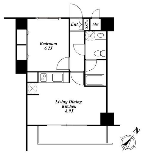 Roppongi Residences 1204 間取り図