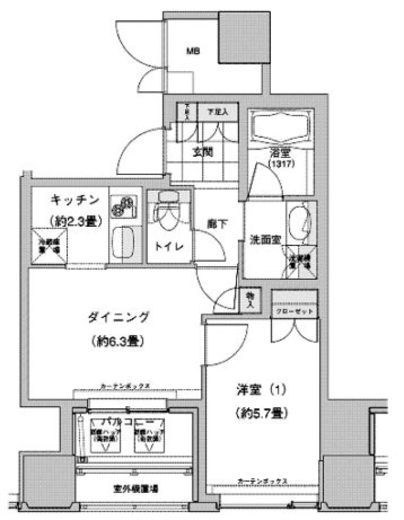 ウエストパークタワー池袋 1914 間取り図